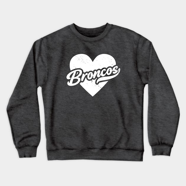 Vintage Broncos School Spirit // High School Football Mascot // Go Broncos Crewneck Sweatshirt by SLAG_Creative